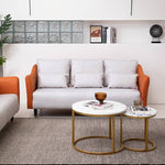 高品質木製フレーム&エアレザー製ソファー 快適な綿クッション搭載 qm-8