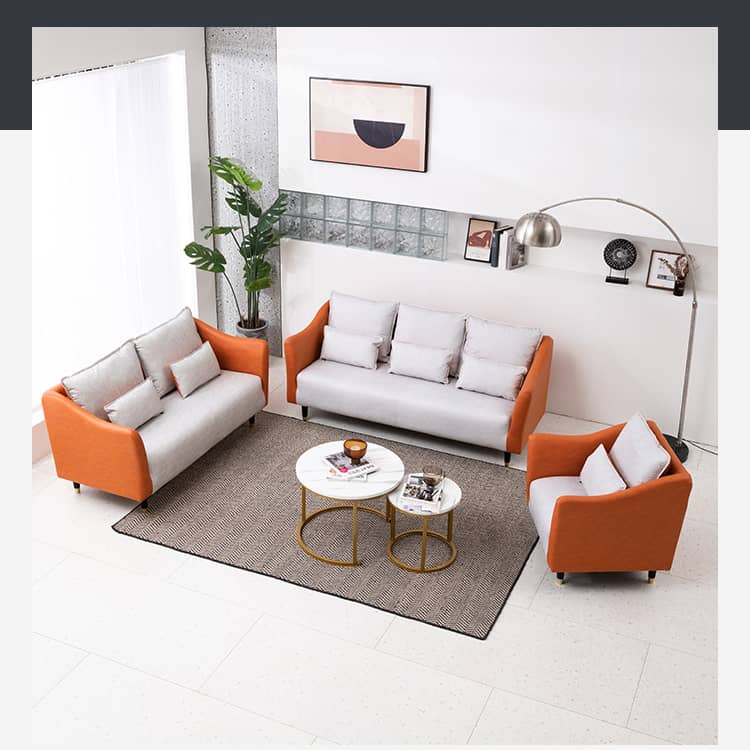 高品質木製フレーム&エアレザー製ソファー 快適な綿クッション搭載 qm-8