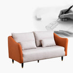 高品質木製フレーム&エアレザー製ソファー 快適な綿クッション搭載 qm-8