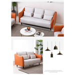 高品質木製フレーム&エアレザー製ソファー 快適な綿クッション搭載 qm-8