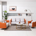 高品質木製フレーム&エアレザー製ソファー 快適な綿クッション搭載 qm-8