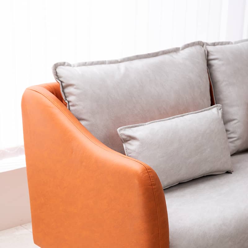 高品質木製フレーム&エアレザー製ソファー 快適な綿クッション搭載 qm-8