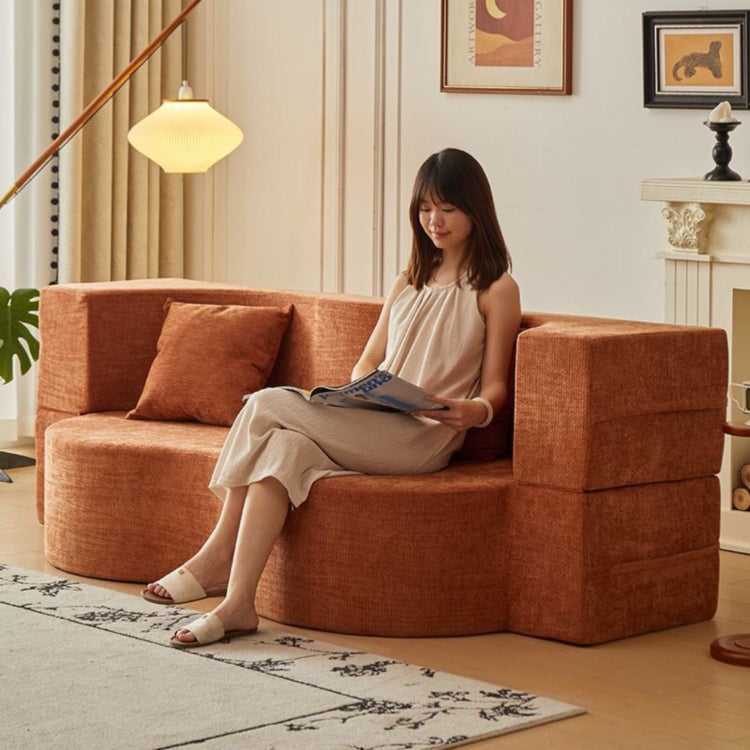 省スペース 圧縮ファブリック ソファーベッド|折りたたみ 直線デザイン 洗えるカバー 一人暮らし向け qs-0209-56