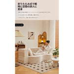 省スペース 圧縮ファブリック ソファーベッド|折りたたみ 直線デザイン 洗えるカバー 一人暮らし向け qs-0209-56