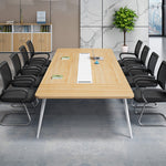 モダンデザインのMDF集成材テーブル|耐久性抜群のスチール脚付き qs-152