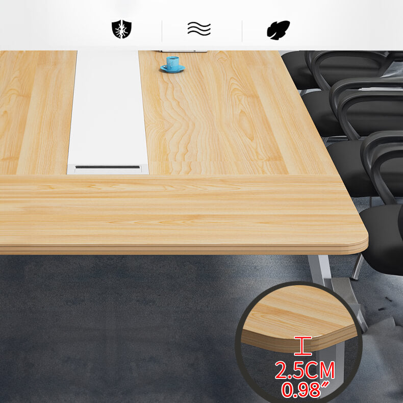モダンデザインのMDF集成材テーブル|耐久性抜群のスチール脚付き qs-152