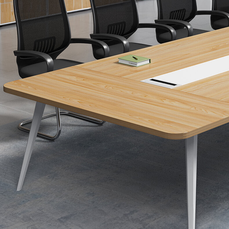 モダンデザインのMDF集成材テーブル|耐久性抜群のスチール脚付き qs-152