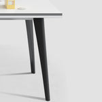 モダンデザインのMDF集成材テーブル|耐久性抜群のスチール脚付き qs-152