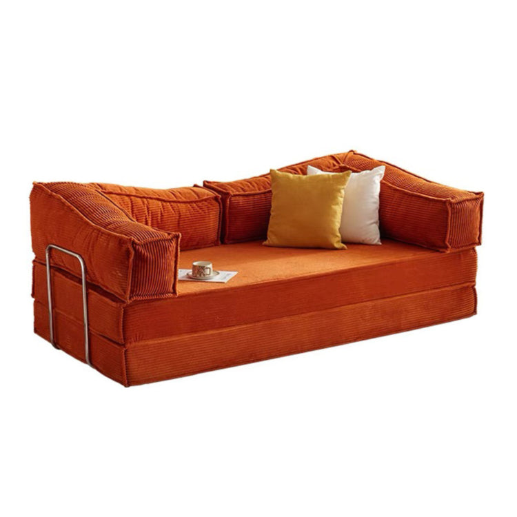 ヴィンテージ風 ファブリックソファーベッド|モジュール式 圧縮タイプ 直線型 2〜3人掛け カバー洗濯可 折りたたみ リビング用 qsjj-0203-22