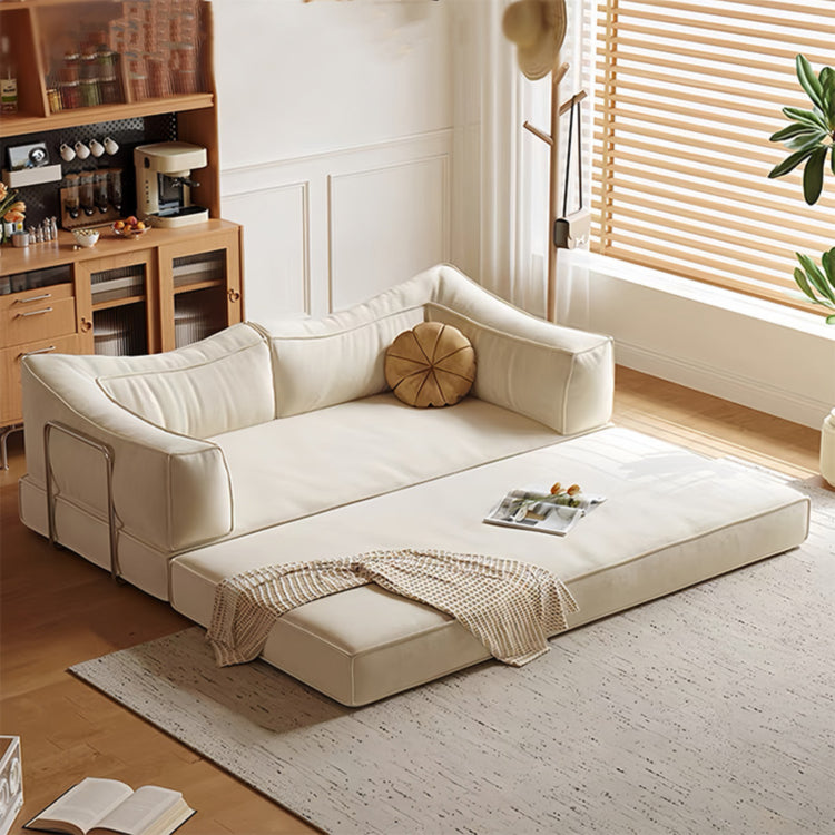 ヴィンテージ風 ファブリックソファーベッド|モジュール式 圧縮タイプ 直線型 2〜3人掛け カバー洗濯可 折りたたみ リビング用 qsjj-0203-22
