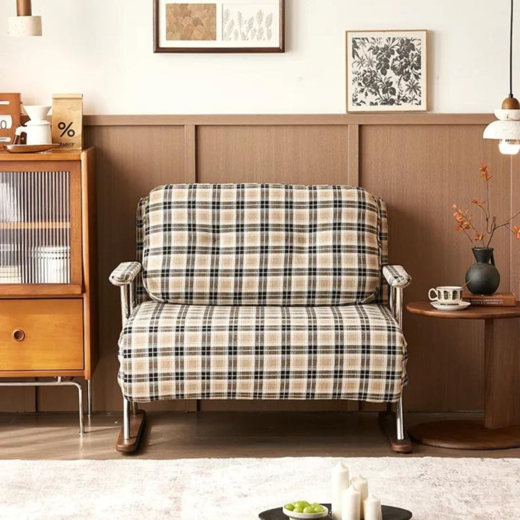 折りたたみソファベッド 布製 無垢材フレーム 1.25m ヴィンテージ風 テクスチャーファブリック sjdd-0225-4