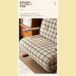 折りたたみソファベッド 布製 無垢材フレーム 1.25m ヴィンテージ風 テクスチャーファブリック sjdd-0225-4