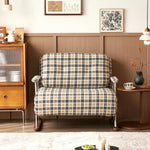 折りたたみソファベッド 布製 無垢材フレーム 1.25m ヴィンテージ風 テクスチャーファブリック sjdd-0225-4