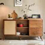 ラタンとアッシュ材の多層板キャビネット|ナチュラルデザイン収納家具 tzm-515