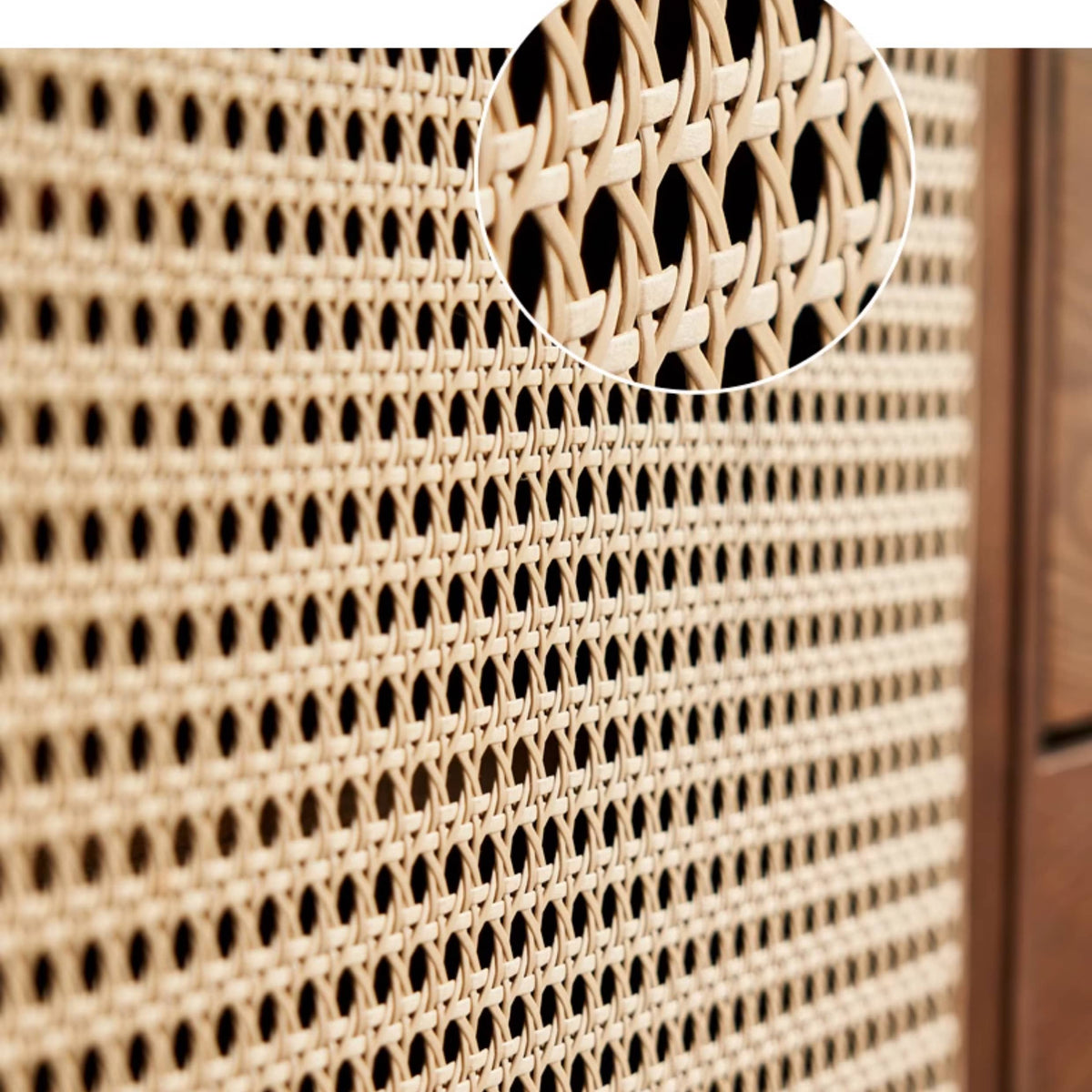 ラタンとアッシュ材の多層板キャビネット|ナチュラルデザイン収納家具 tzm-515