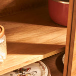 ラタンとアッシュ材の多層板キャビネット|ナチュラルデザイン収納家具 tzm-515