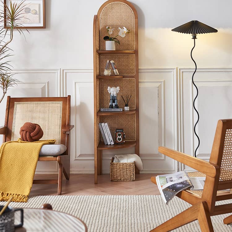 ラタンとアッシュ材を使った高品質キャビネット|インテリアコレクション tzm-516