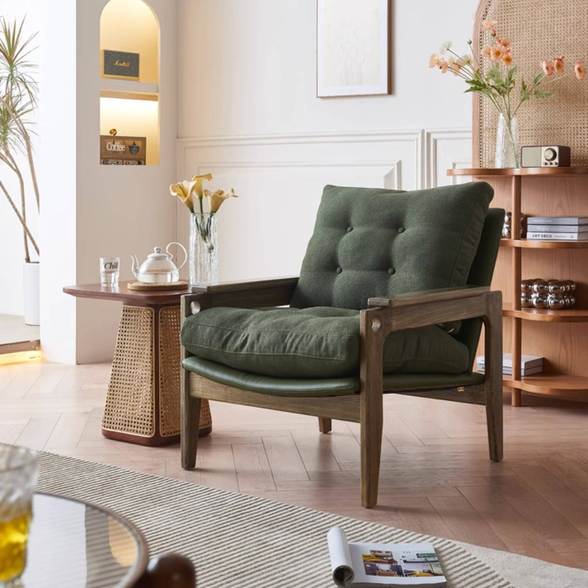 高品質PUレザー&アッシュ材チェア - 快適シリコンフィル&ポリエステル繊維クッション搭載 tzm-517