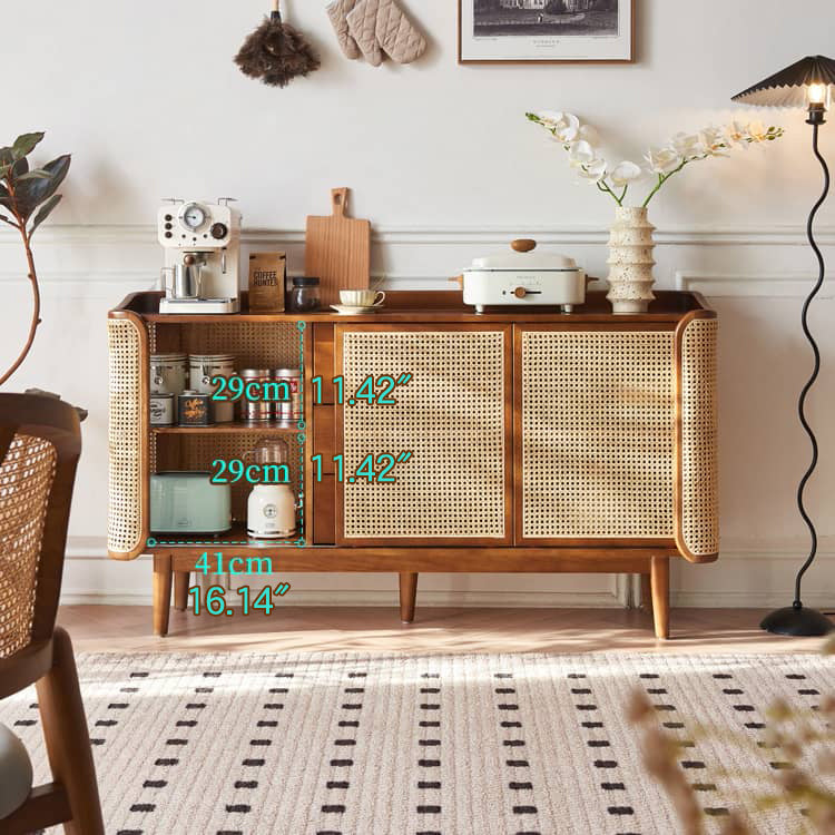 ラタン&アッシュ材のナチュラルデザインキャビネット|インテリアに最適 tzm-519