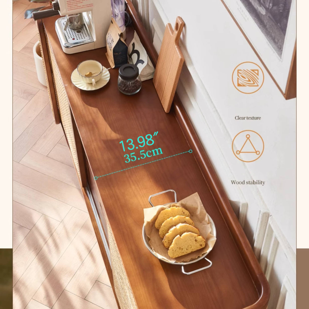 ラタン&アッシュ材のナチュラルデザインキャビネット|インテリアに最適 tzm-519