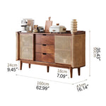 ラタン&アッシュ材のナチュラルデザインキャビネット|インテリアに最適 tzm-519