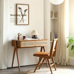 ラタン×アッシュ材テーブル|スタイリッシュな天然素材家具 tzm-523