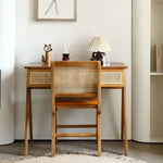 ラタン×アッシュ材テーブル|スタイリッシュな天然素材家具 tzm-523