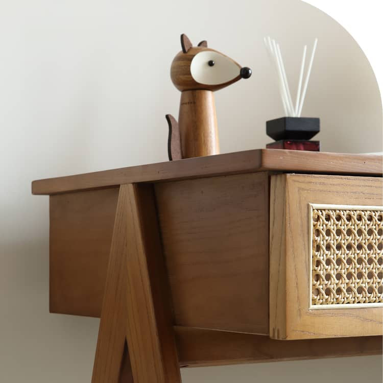 ラタン×アッシュ材テーブル|スタイリッシュな天然素材家具 tzm-523