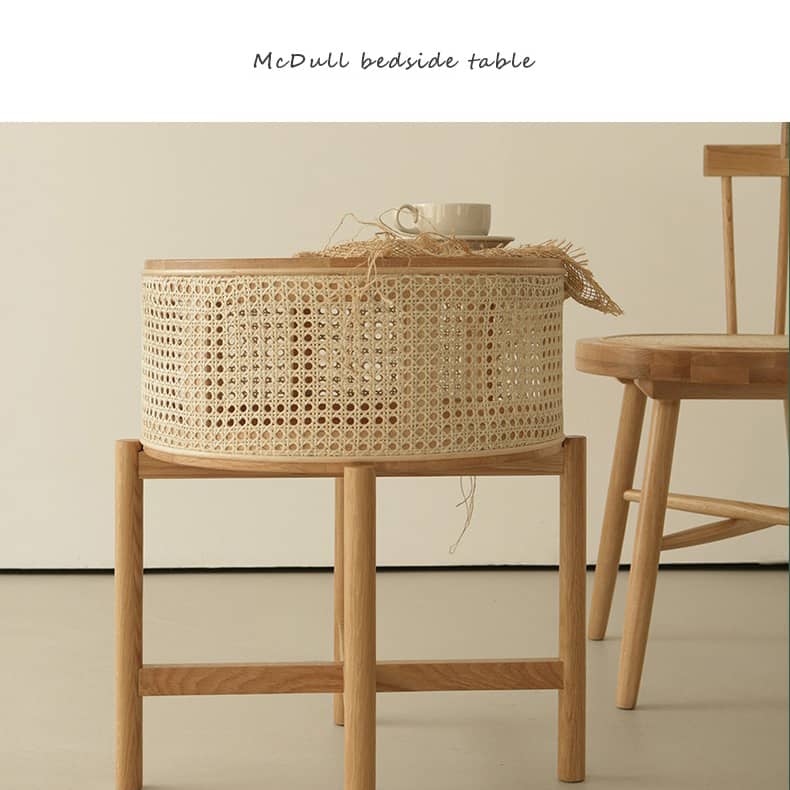 ラタンとオークの融合:高級センターテーブル - 自然素材の洗練されたデザイン tzm-528