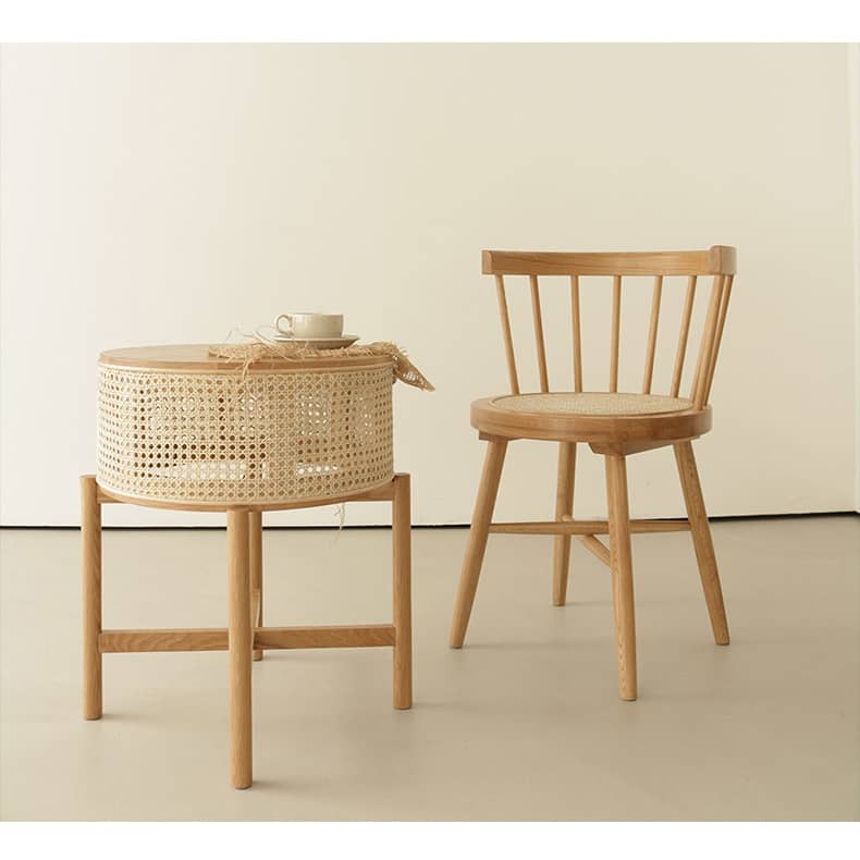 ラタンとオークの融合:高級センターテーブル - 自然素材の洗練されたデザイン tzm-528