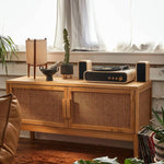 ラタンとアッシュ材の高品質キャビネット|エレガントな収納ソリューション tzm-533