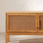 ラタンとアッシュ材の高品質キャビネット|エレガントな収納ソリューション tzm-533