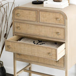 ナチュラル感漂うラタン&アッシュ材キャビネット - モダンな収納力アップ tzm-534