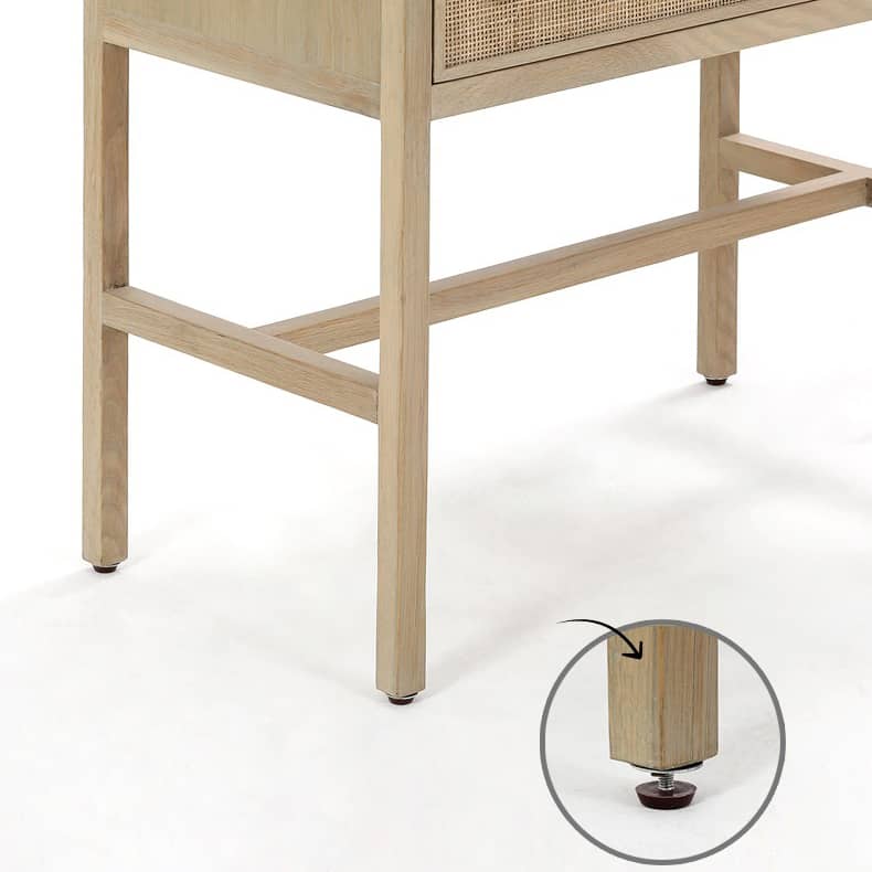 ナチュラル感漂うラタン&アッシュ材キャビネット - モダンな収納力アップ tzm-534