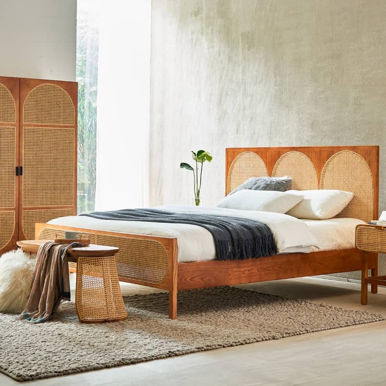 【おしゃれなラタン&アッシュ材スツール|ナチュラルデザイン椅子】 tzm-539