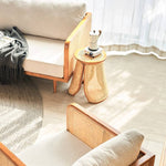 【おしゃれなラタン&アッシュ材スツール|ナチュラルデザイン椅子】 tzm-539