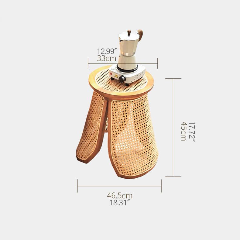 【おしゃれなラタン&アッシュ材スツール|ナチュラルデザイン椅子】 tzm-539