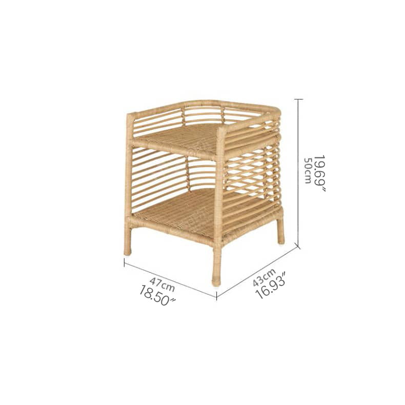 籐製ナイトテーブル|ナチュラルなコーディネートにピッタリ tzm-540