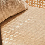 高級ラタンとアッシュ材使用!北欧風デザインチェア 綿麻クッション付き tzm-541