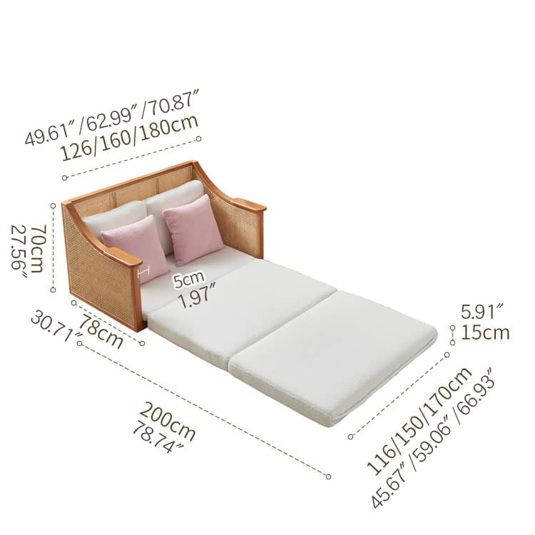 高級ラタン&アッシュ材のシープボアソファー - 快適さとデザイン性を極めた一品 tzm-544