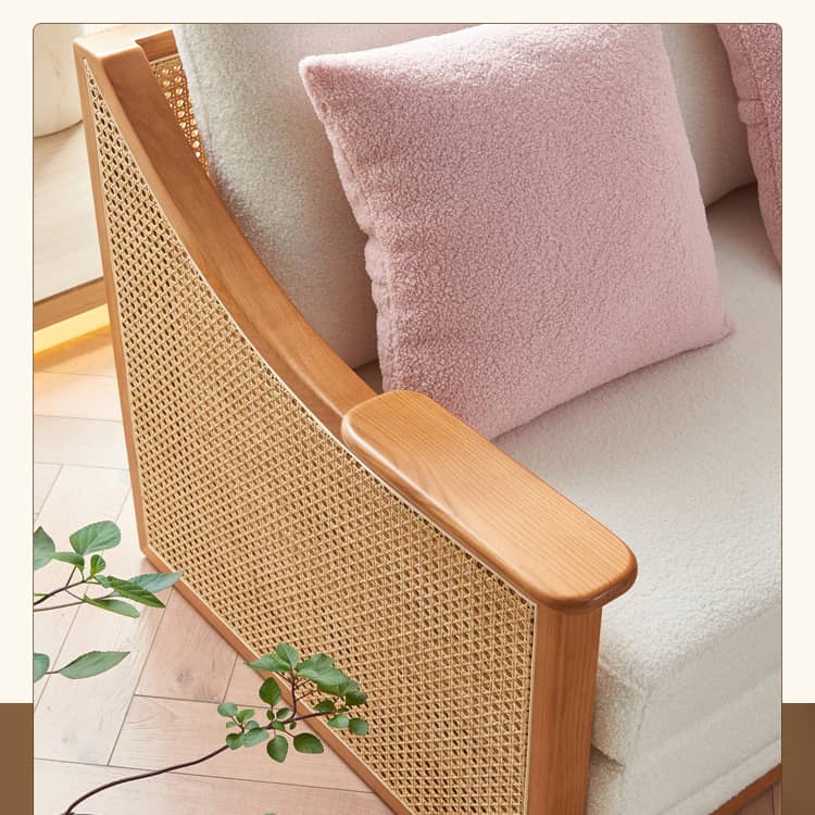 ラタン&アッシュ材のエレガントセンターテーブル | 高級感溢れるデザイン tzm-545