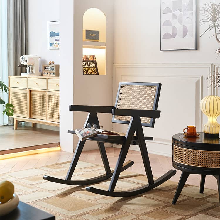 ラタン×アッシュ材チェア|スタイリッシュなデザインインテリアにぴったり tzm-547