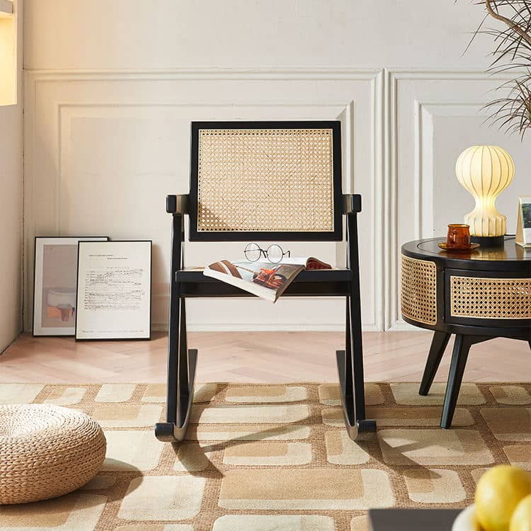 ラタン×アッシュ材チェア|スタイリッシュなデザインインテリアにぴったり tzm-547