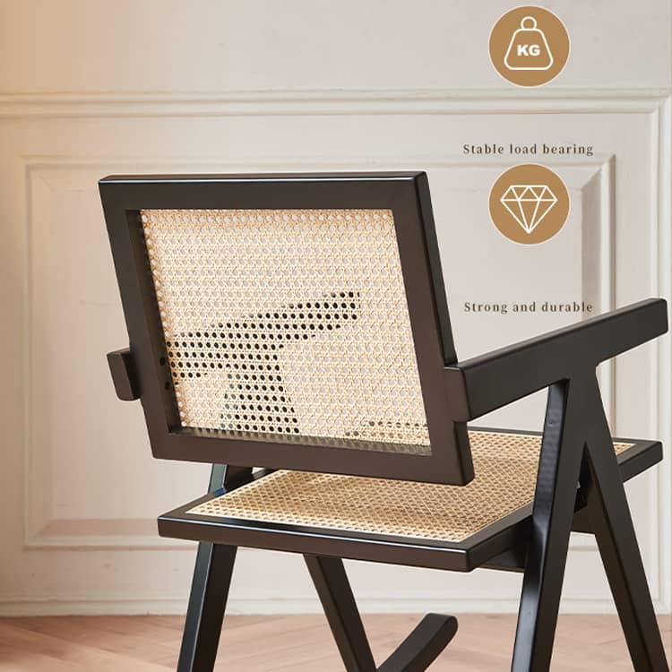 ラタン×アッシュ材チェア|スタイリッシュなデザインインテリアにぴったり tzm-547