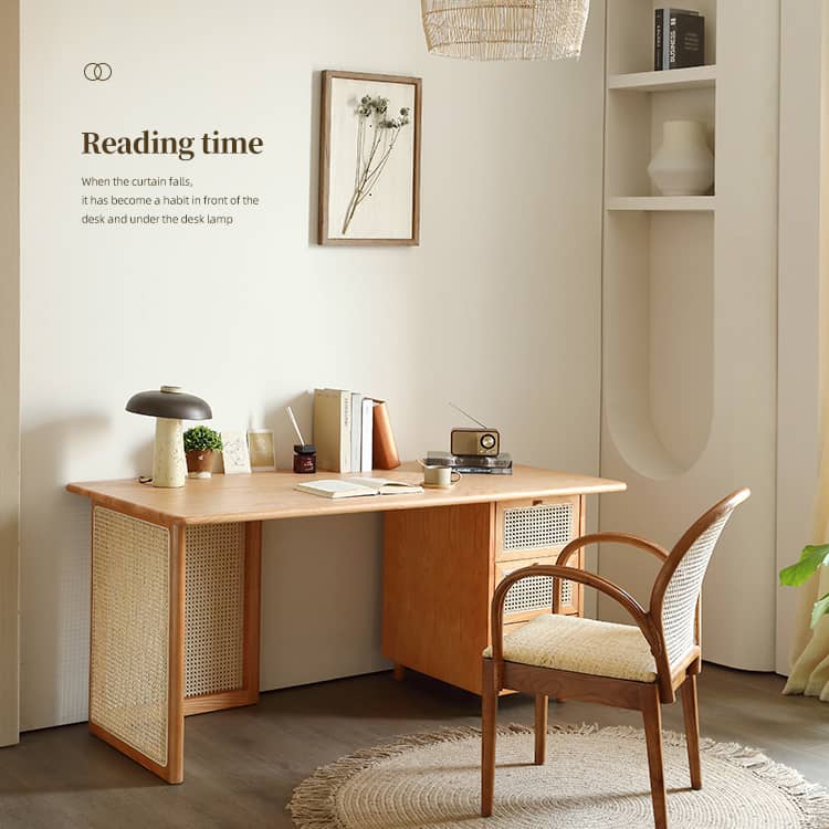 ラタンとアッシュ材チェア|高級感溢れるデザインと天然素材の融合 tzm-552