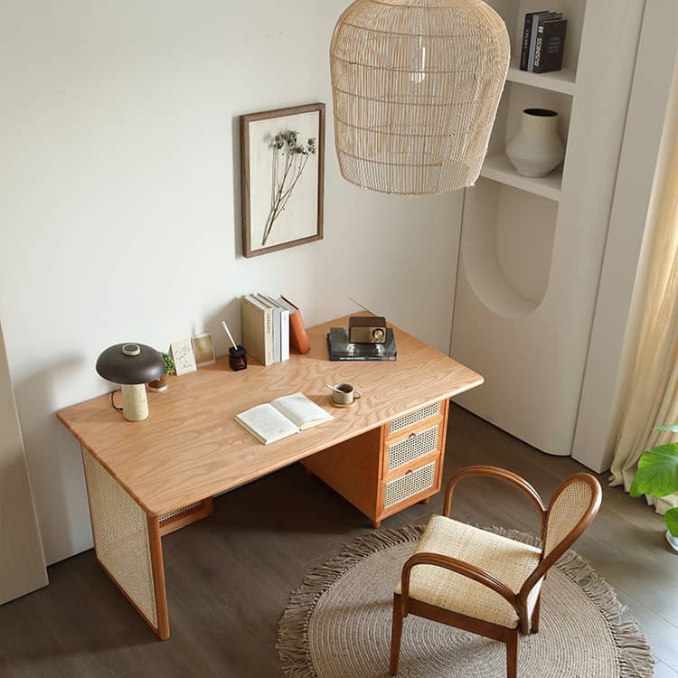 ラタンとアッシュ材チェア|高級感溢れるデザインと天然素材の融合 tzm-552