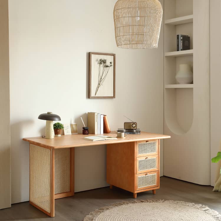 ラタンとアッシュ材チェア|高級感溢れるデザインと天然素材の融合 tzm-552