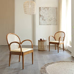 ラタンとアッシュ材チェア|高級感溢れるデザインと天然素材の融合 tzm-552