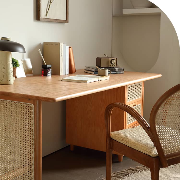 ラタンとアッシュ材チェア|高級感溢れるデザインと天然素材の融合 tzm-552