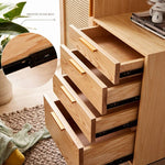 おしゃれラタン&アッシュ材キャビネット|収納家具?インテリアアクセント tzm-553